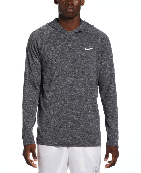 Nike Swim Men's Hooded Long-Sleeve Hydroguard Swim Shirt Black