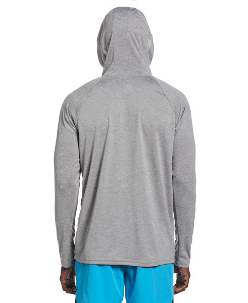 Nike Swim Men's Heather Long Sleeve Hooded Hydroguard Particle Grey