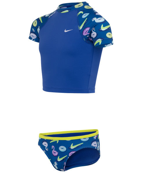 Nike Swim Girls' Pool Party Crop Top Bikini Set Game Royal