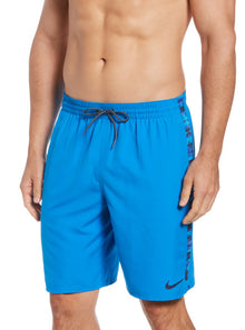  Nike Swim Men's Logo Tape 9" Volley Shorts Photo Blue