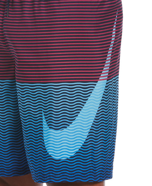 Nike Swim Men's Horizon Stripe 9" Volley Shorts Lagoon Pulse
