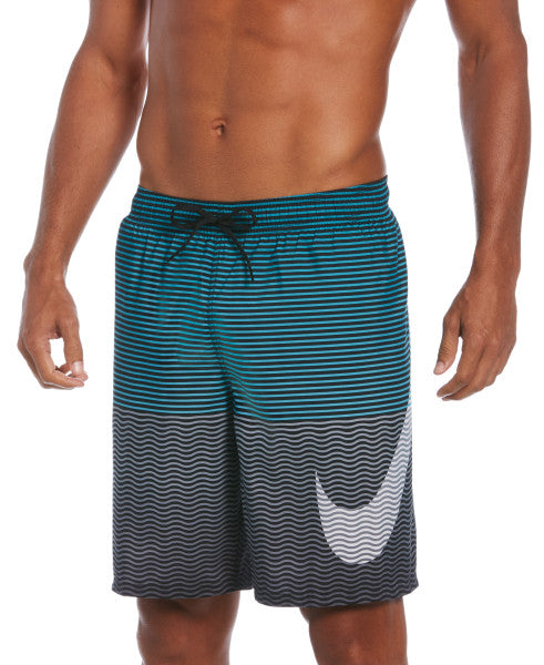 Nike Swim Men's Horizon Stripe 9" Volley Shorts Black