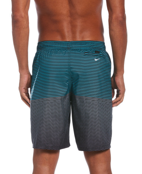 Nike Swim Men's Horizon Stripe 9" Volley Shorts Black