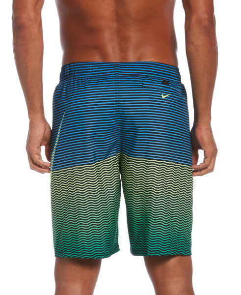 Nike Swim Men's Horizon Stripe 9" Volley Shorts Ghost Green