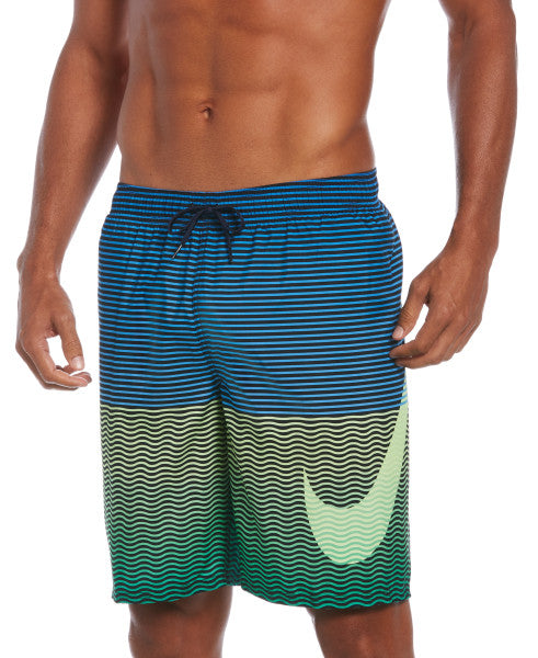 Nike Swim Men's Horizon Stripe 9" Volley Shorts Ghost Green