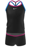 Nike Swim Girls' Essential T-Crossback Tankini Set Black