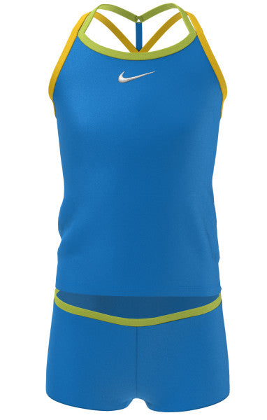 Nike Swim Girls' Essential T-Crossback Tankini Set Photo Blue