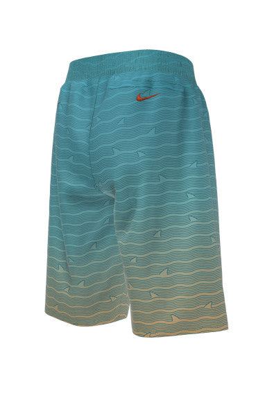 Nike Swim Boys' Shark Stripe Breaker 8" Volley Shorts Rush Orange