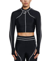 Nike Swim Women's Fusion Long Sleeve Crop Hydroguard Black