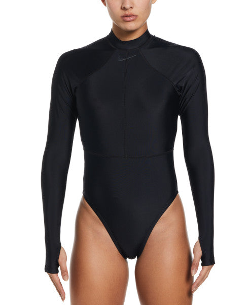 Nike Swim Women's Fusion Long Sleeve One Piece Black