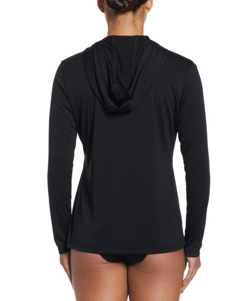 Nike Swim Women's Essential Long-Sleeve Hooded Hydroguard Black