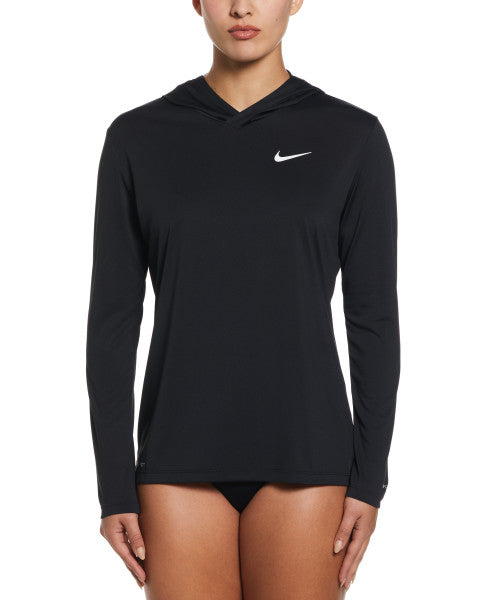 Nike Swim Women's Essential Long-Sleeve Hooded Hydroguard Black