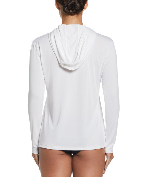 Nike Swim Women's Essential Long-Sleeve Hooded Hydroguard White