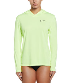  Nike Swim Women's Essential Long Sleeve Hooded Hydroguard Volt Glow