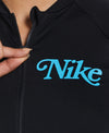Nike Swim Women's Essential Logo Long Sleeve Zip Cover Up Black