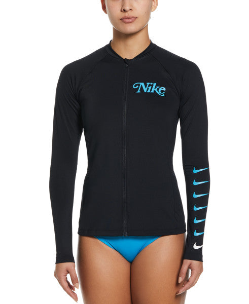 
                      
                        Nike Swim Women's Essential Logo Long-Sleeve Zip Cover Up Black
                      
                    