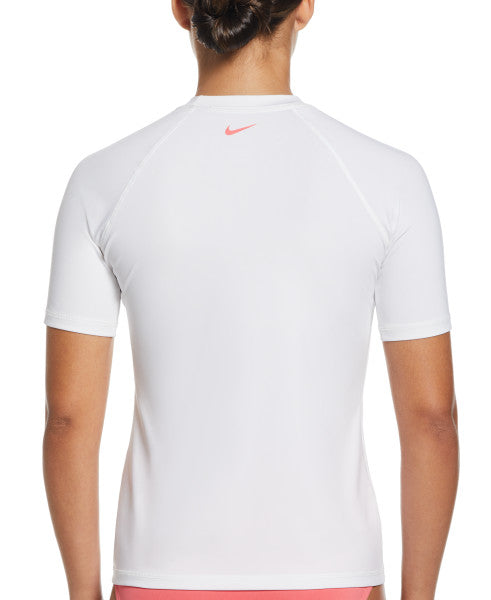 Nike Swim Women's Swoosh Short-Sleeve Hydroguard White