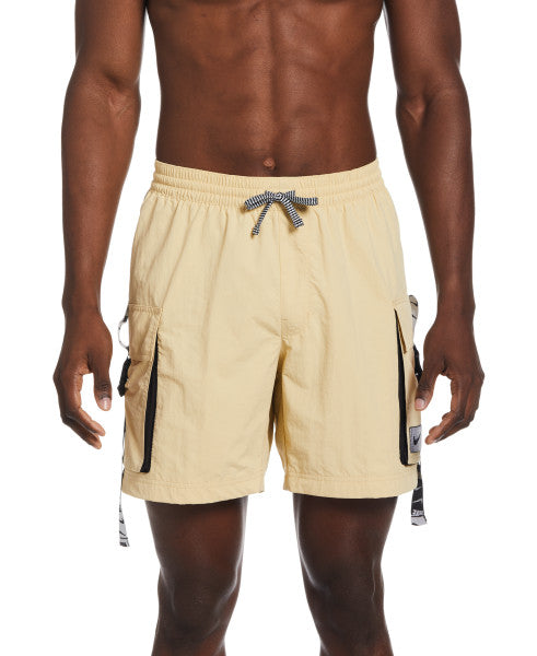 Nike Swim Men's 7" Logo Tape Cargo Swim Trunks Team Gold