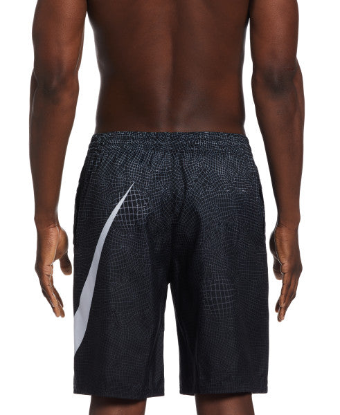 Nike Swim Men's Grid Swoosh Breaker 9 Inch Volley Shorts Black