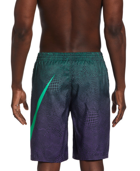 Nike Swim Men's Grid Swoosh Breaker 9 Inch Volley Shorts Electric Algae