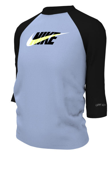 Nike Swim Girls' Logo Short Sleeve Hydroguard Cobalt Bliss
