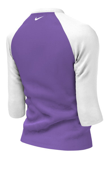 Nike Swim Girls' Logo Short-Sleeve Hydroguard Swim Shirt Action Grape