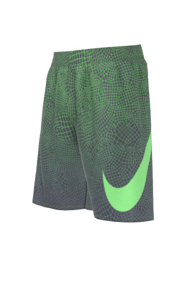 Nike Swim Boys' Grid Swoosh Breaker 7" Volley Shorts Green Strike