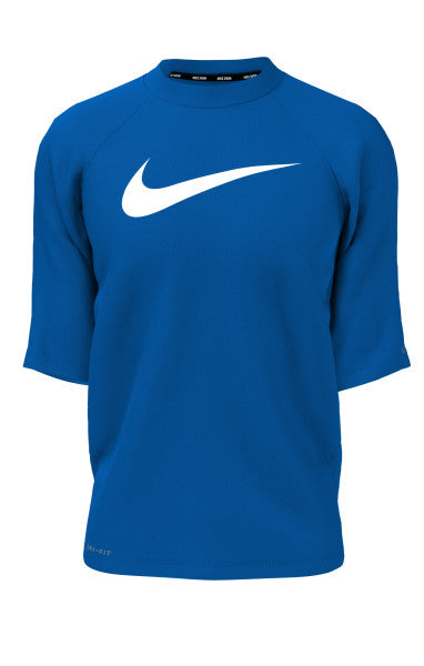 Nike Swim Boys' Solid Short-Sleeve Hydroguard Swim Shirt Game Royal