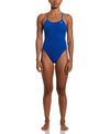 Nike Swim Women's Poly Solid Lace Up Tie Back One Piece Game Royal