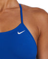Nike Swim Women's Poly Solid Lace Up Tie Back One Piece Game Royal