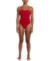 Nike Swim Women's Poly Solid Lace Up Tie Back One Piece University Red