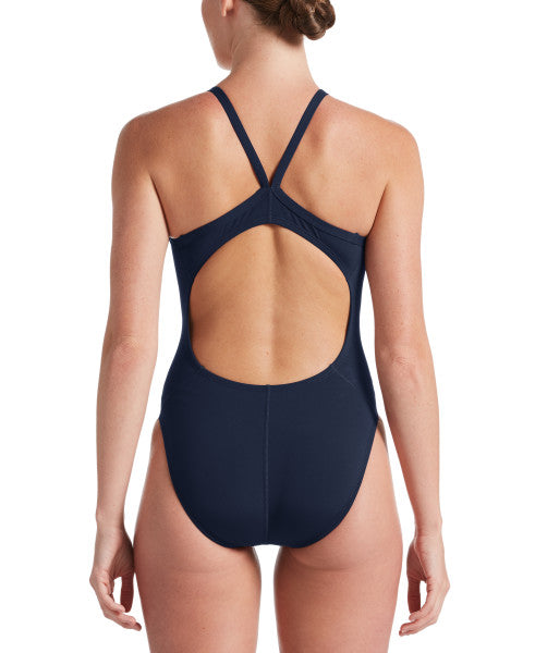 Nike Swim Women's Hydrastrong Solid Racerback One Piece Midnight Navy