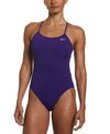 Nike Swim Women's Poly Solid Cut-Out One Piece Court Purple