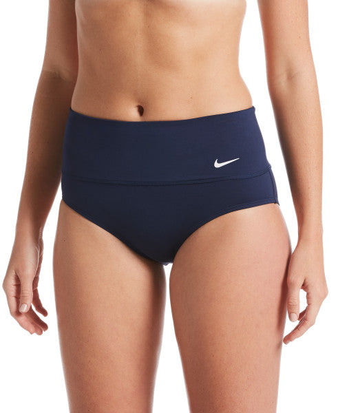 Nike Swim Women's Essential High Waist Bikini Bottom Midnight Navy