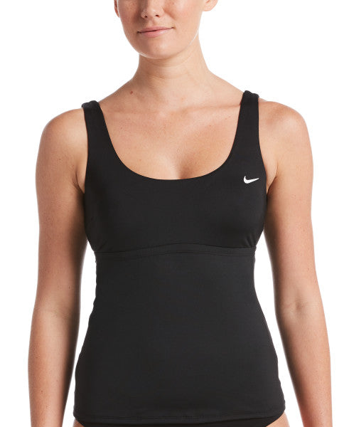 Nike Swim Women's Essential Scoop Neck Tankini Top Black