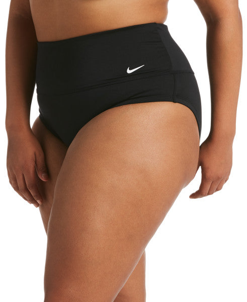 Nike Swim Women's Plus Size Essential High Waist Banded Bottom Black