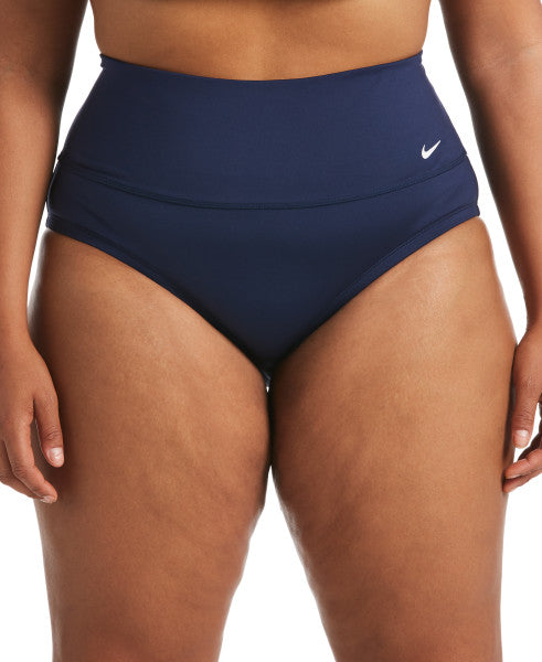 Nike Swim Women's Plus Size Essential High Waist Banded Bottom Midnight Navy