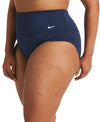 Nike Swim Women's Plus Size Essential High Waist Banded Bottom Midnight Navy