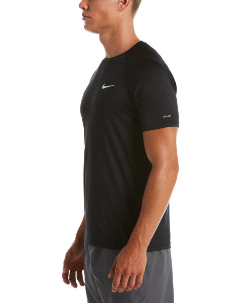 Nike Swim Men's Short Sleeve Hydroguard Swim Shirt Black