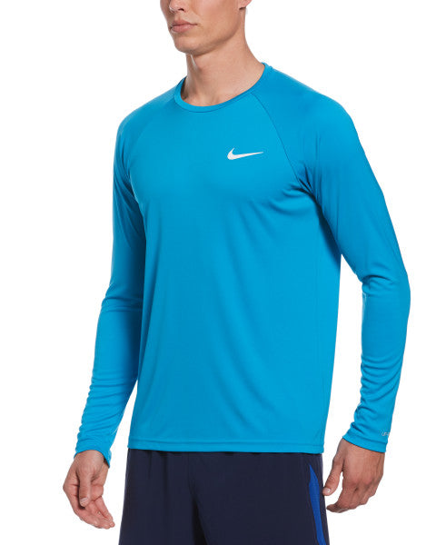 Nike Swim Men's Long Sleeve Hydroguard Swim Shirt Laser Blue –