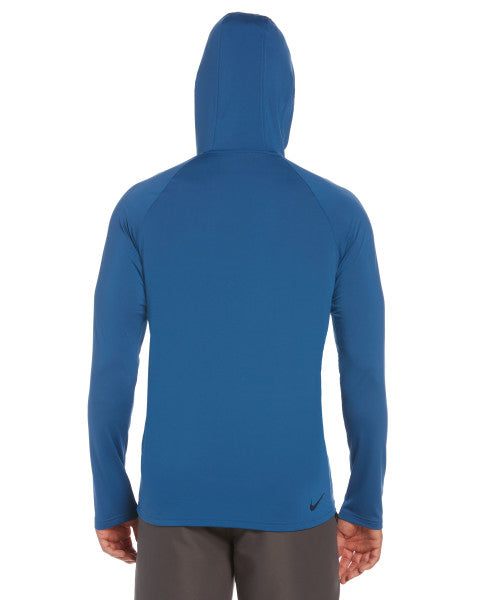 Nike Swim Men's Outline Logo Long-Sleeve Hooded Hydroguard Dk Marina Blue