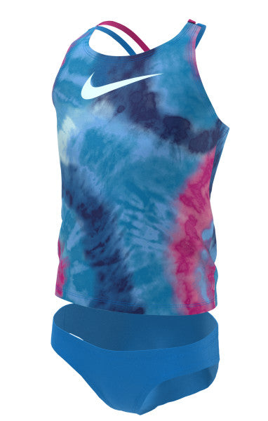 
                      
                        Nike Swim Girls' Tie Dye Spiderback Tankini Set Photo Blue
                      
                    