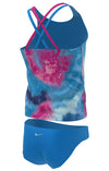 Nike Swim Girls' Tie Dye Spiderback Tankini Set Photo Blue