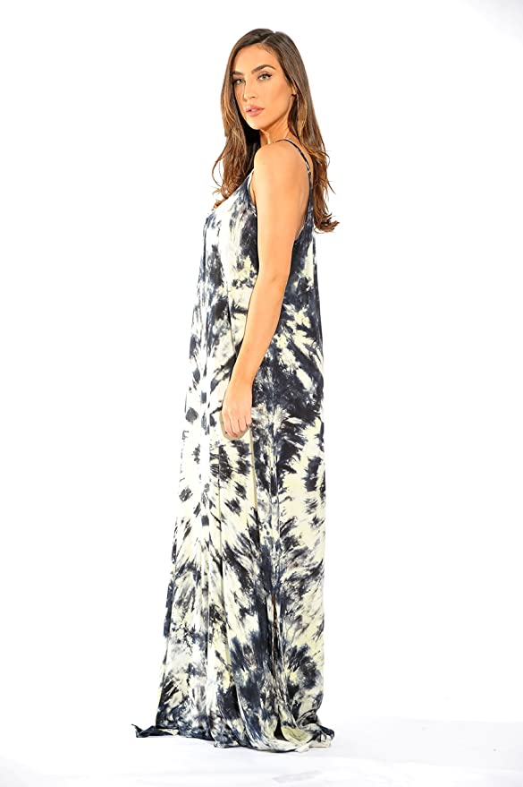 
                      
                        Riviera Sun Plus Size Tie Dye Strap Maxi Dress Black and Cream
                      
                    