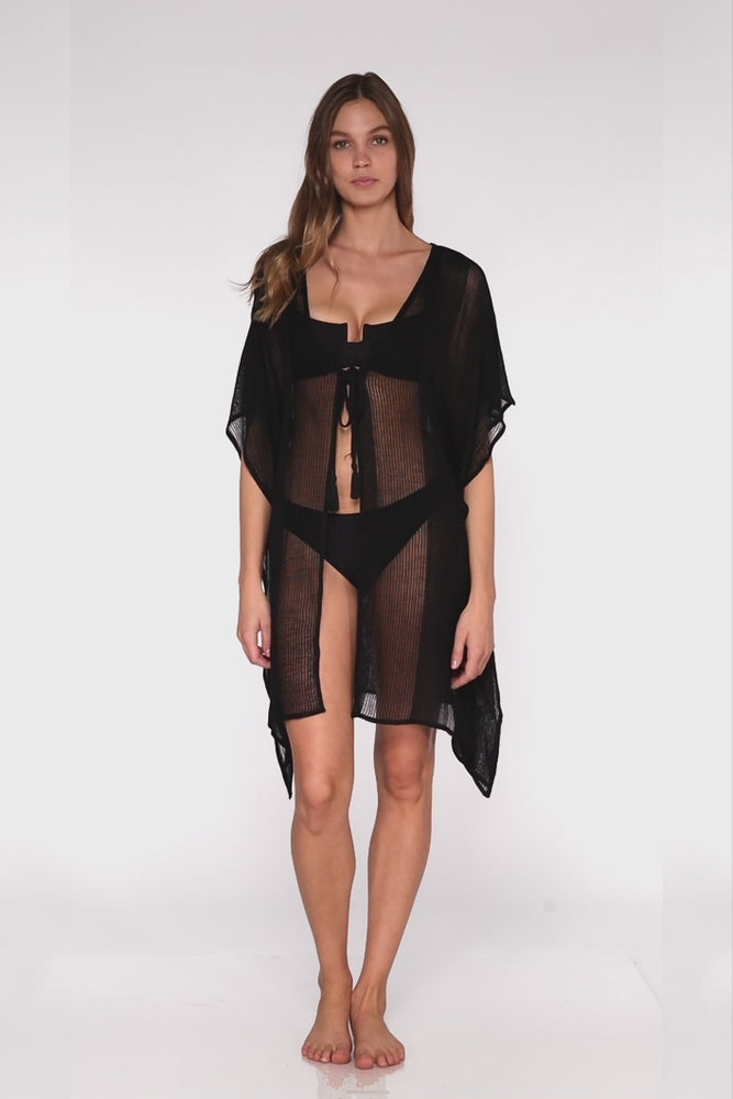 
                      
                        Load and play video in Gallery viewer, Sunsets Black Maldives Tunic Cover Up
                      
                    