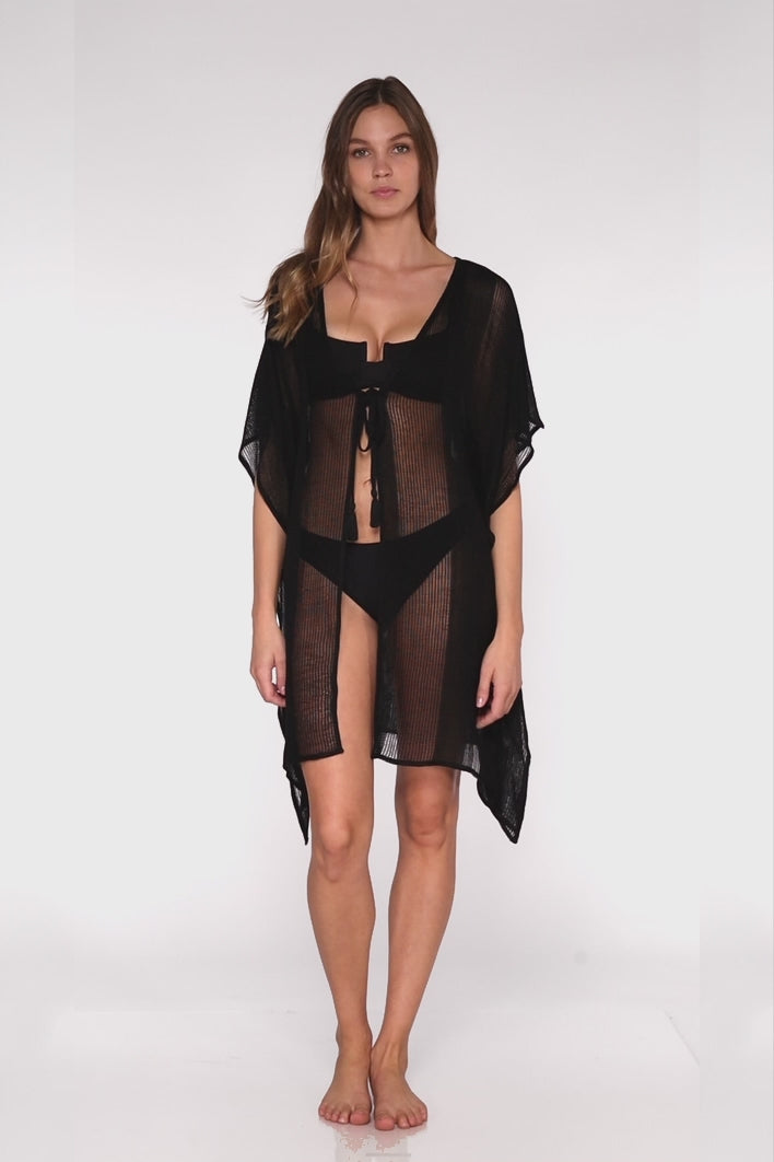 Sunsets Black Maldives Tunic Cover Up