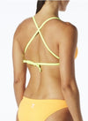 TYR Women's Durafast One Crosscut Fit Tieback Bikini Top Orange and Yellow