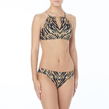  Carmen Marc Valvo Reflections Palm Green High Neck Crop Bikini Top - eSunWear.com