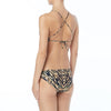 Carmen Marc Valvo Reflections Palm Green High Neck Crop Bikini Top - eSunWear.com