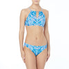 Carmen Marc Valvo Reflections Surf Blue High Neck Crop Bikini Top - eSunWear.com